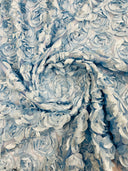 3D Roses On A Mesh Fabric - 54" Width, Color Options (1 Yard)