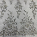 Beaded Sequined Lace Fabric 100% Polyester Net Mesh 52"