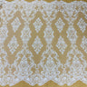 1 Yard Luxurious Beaded Lace Fabric Embroidered on 100% Polyester Net Mesh