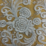 Beaded Corded Lace Fabric