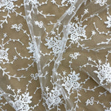 Corded Bridal Lace Fabric 100% Polyester Net Mesh 52"