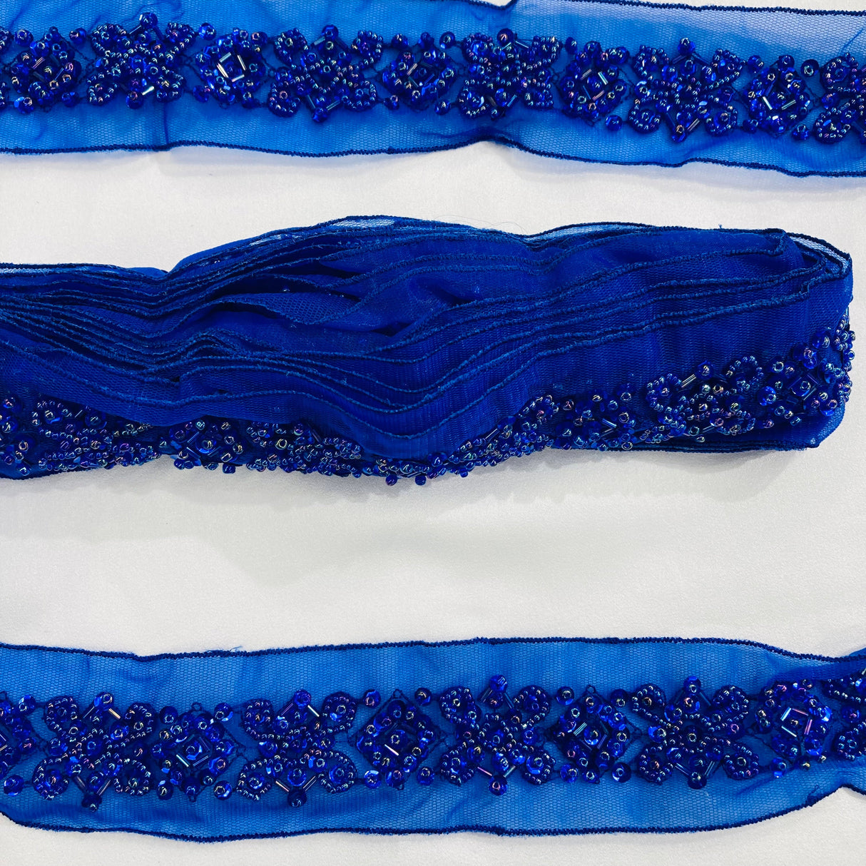 Beaded Lace Trimming on Organza