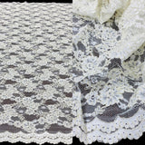 Corded Bridal Lace Fabric 54" Floral Embroidered Net Mesh