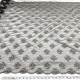 Beaded Lace Fabric on Polyester Net Mesh 52"