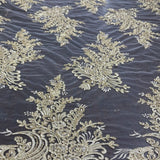 Beaded Corded Bridal Lace Fabric