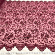 Beaded Corded Bridal Lace Fabric Wine 54"