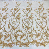 Beaded 3D Floral Lace Mesh