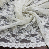 1 Yard Exquisite Corded Embroidered Bridal Lace Fabric for Special Dresses White