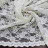 1 Yard Exquisite Corded Embroidered Bridal Lace Fabric for Special Dresses White