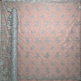 Corded Bridal Lace Fabric on Polyester Net Mesh
