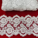 Corded Lace Trim White Silver