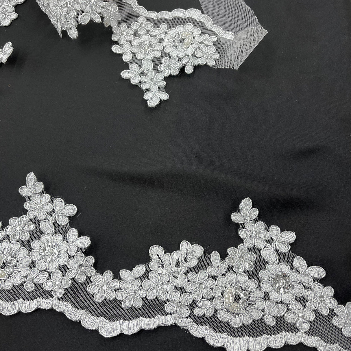 Beaded Corded Lace Trim 4"
