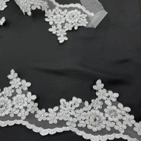 Beaded Corded Lace Trim 4"