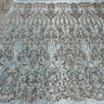 Beaded Lace Fabric on Polyester Net Mesh