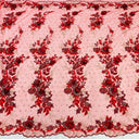 Beaded 3D Floral Lace Fabric 50" Wide