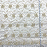 1 Yard - Corded Bridal Lace Fabric Embroidered on 100% Polyester Net Mesh - Ivory - 52"