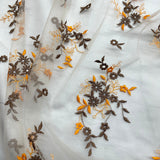 Beaded Lace Fabric on Polyester Net Mesh