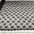 Beaded Lace Fabric on Polyester Net Mesh Black 50"