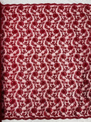 Pamela Floral Lace Polyester Fabric - Floral Corded Embroidered Sequin Lace, 50-54" Width (1 Yard)