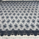 Embroidered Lace Fabric on Polyester Net Mesh