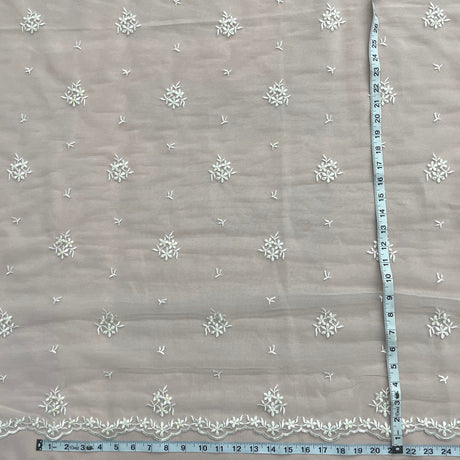 Beaded Embroidered Lace Mesh Fabric