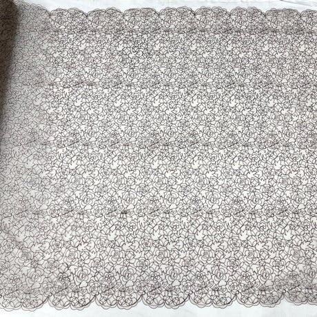 Corded Bridal Lace Fabric Embroidered Net Mesh