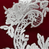 Corded Floral Lace Applique 22" x 5"