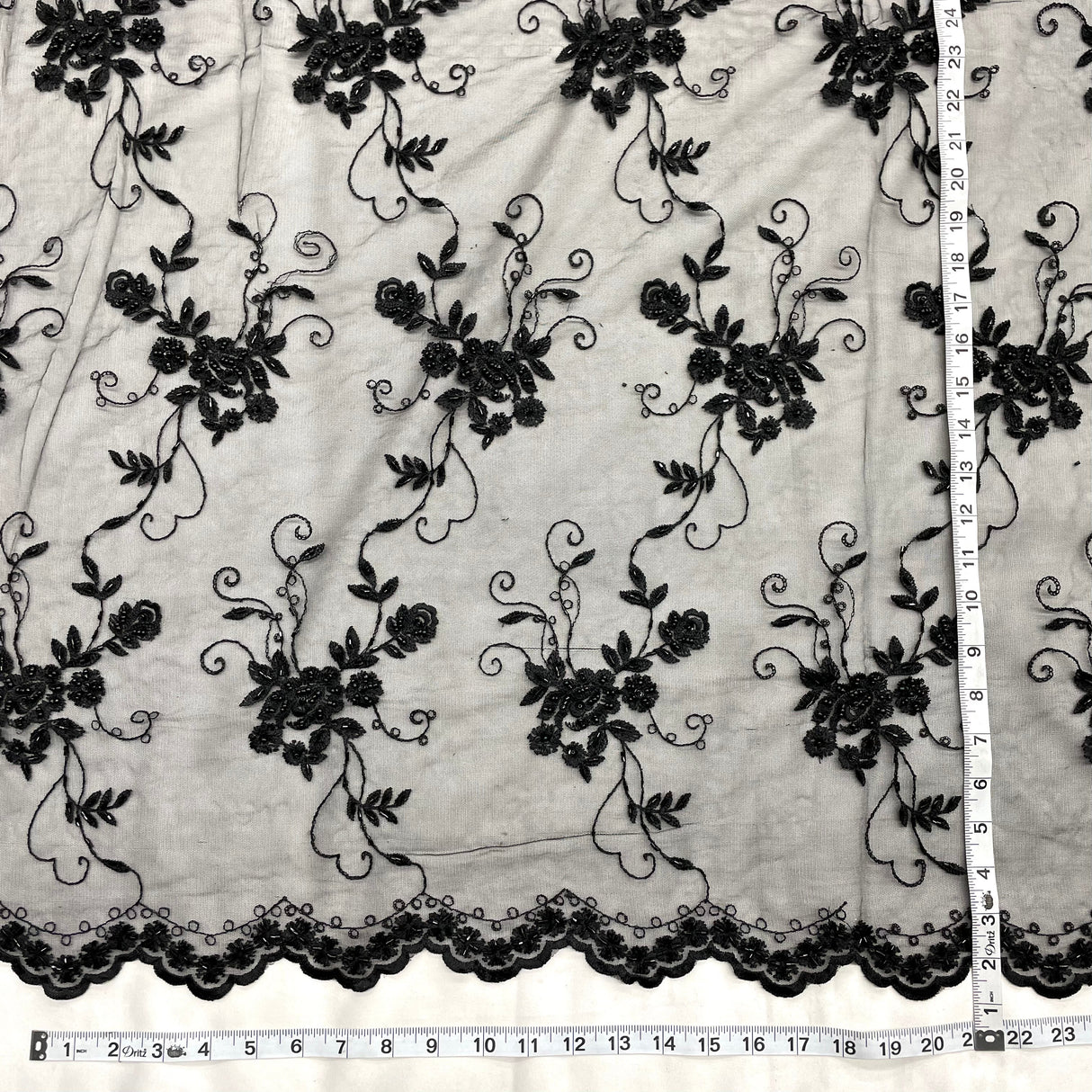 Beaded Lace Fabric Embroidered Mesh