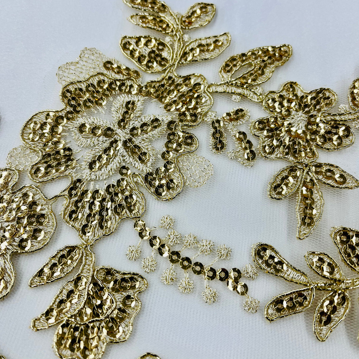 Beaded Floral Lace Trim