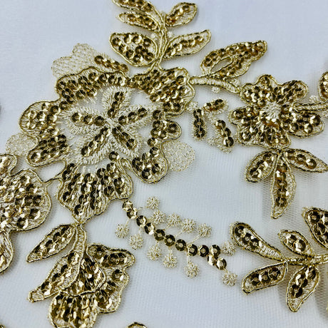 Beaded Floral Lace Trim