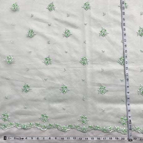 Beaded Embroidered Lace Mesh Fabric