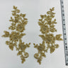 Beaded Corded Floral Lace Applique on Polyester Net Mesh