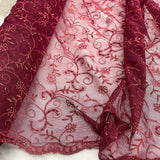 Beaded Lace Mesh Red