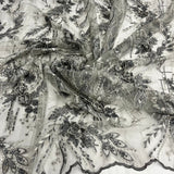 Beaded 3D Floral Lace Fabric