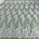 Corded Bridal Lace Fabric - Embroidered Floral Design, 54" Width (1 Yard)