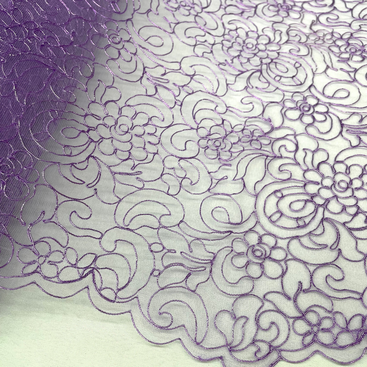 Polyester Corded Bridal Lace Fabric 53" Wide