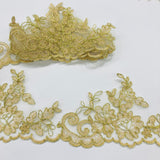 Embroidered Corded Lace Trim White