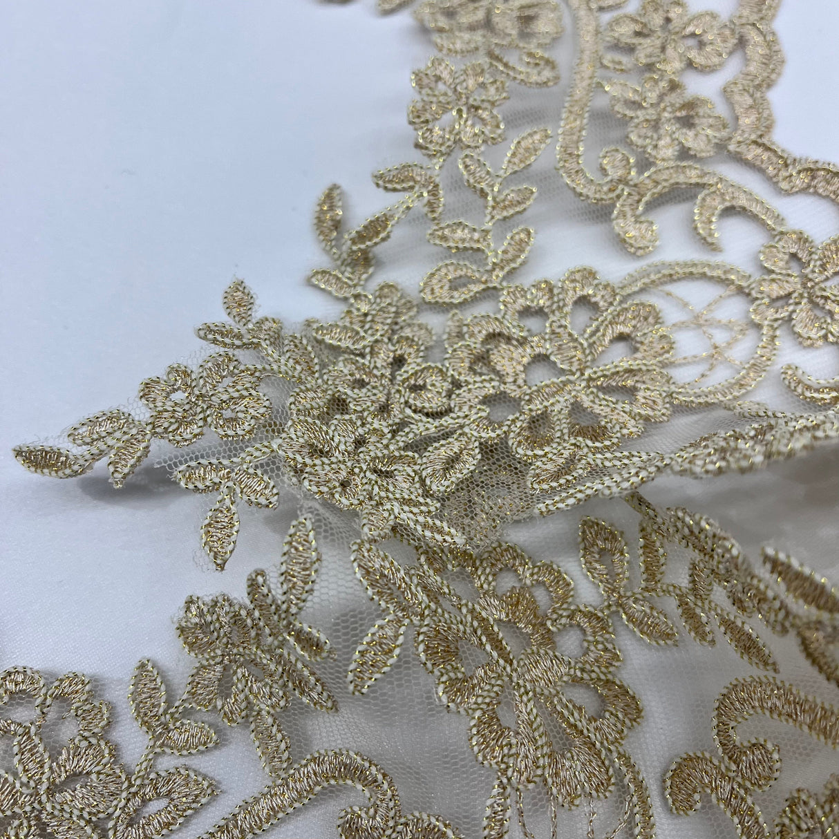 Corded Lace Trimming 6 Inch Polyester Net Mesh
