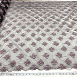 Beaded Lace Fabric on Polyester Net Mesh 52"