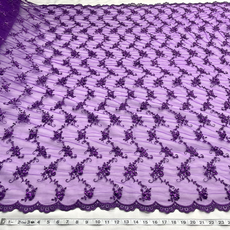 Beaded Embroidered Lace Mesh