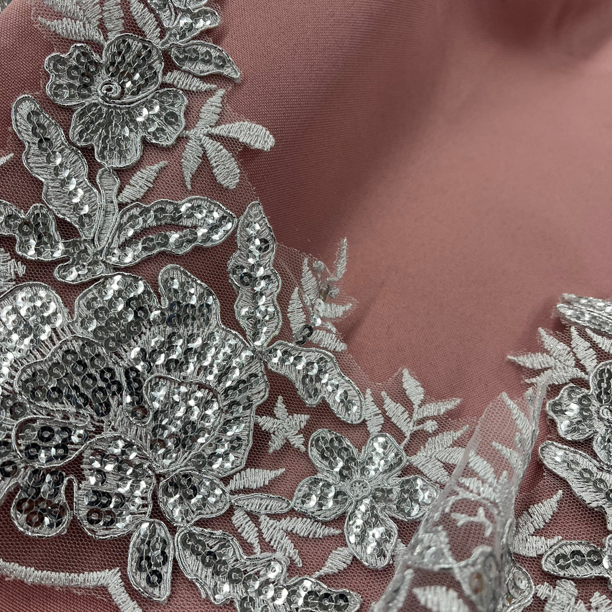 Beaded Corded Floral Lace Trim