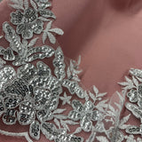 Beaded Corded Floral Lace Trim