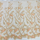 Beaded 3D Floral Lace Mesh