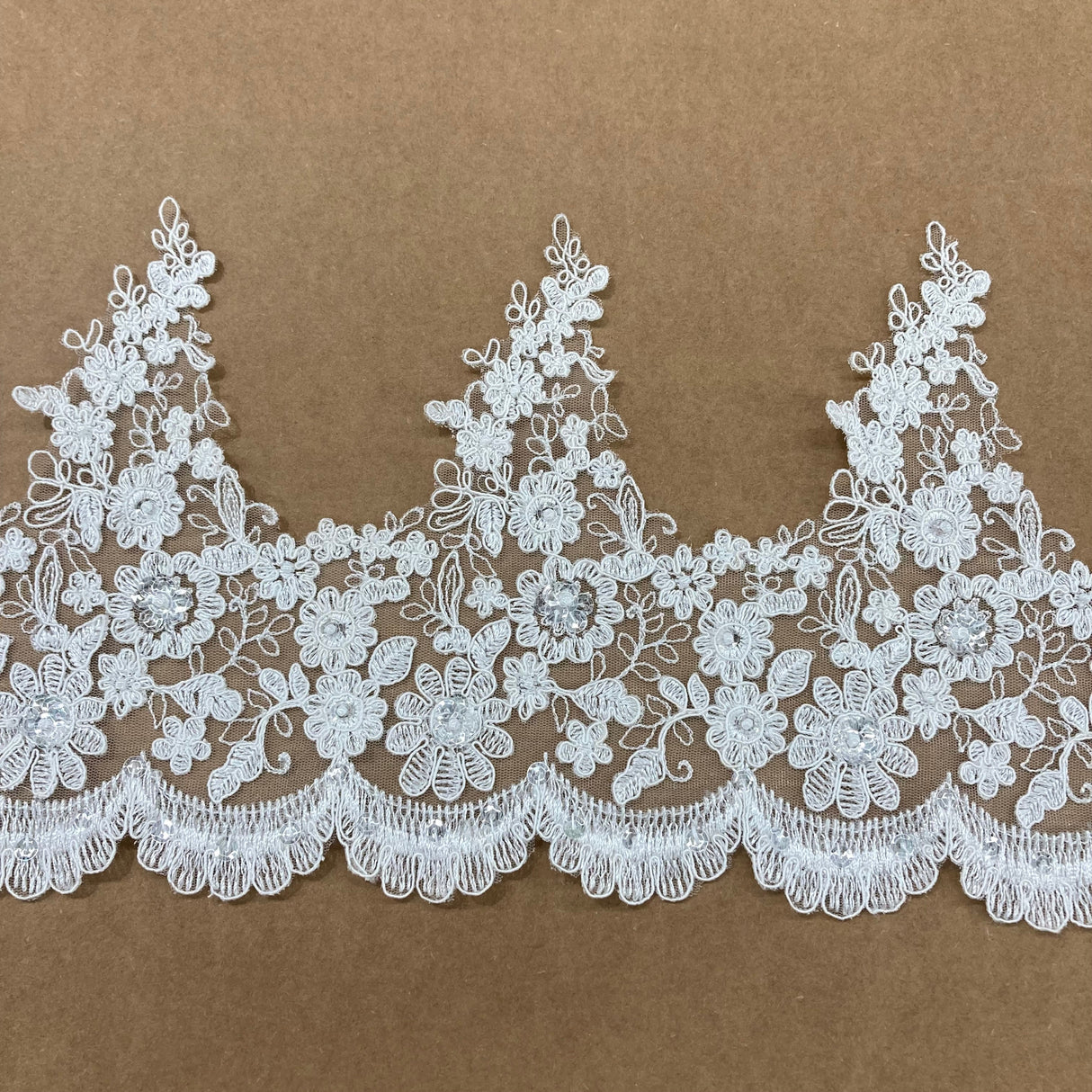 Beaded Corded Lace Trimming 8"