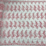 1 Yard Corded Embroidered Bridal Lace Fabric for Wedding Gowns 54 inch Width