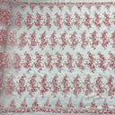 Corded Bridal Lace Fabric on Polyester Mesh
