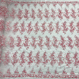 Corded Bridal Lace Fabric on Polyester Mesh