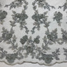 Beaded Lace Fabric on Polyester Net Mesh