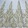 1 Yard Beaded Lace Fabric Embroidered on 100% Polyester Net Mesh – 50" Wide