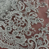 Embroidered Lace Beaded Bridal Mesh